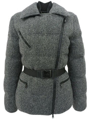 Logo Zip Down Jacket Gray