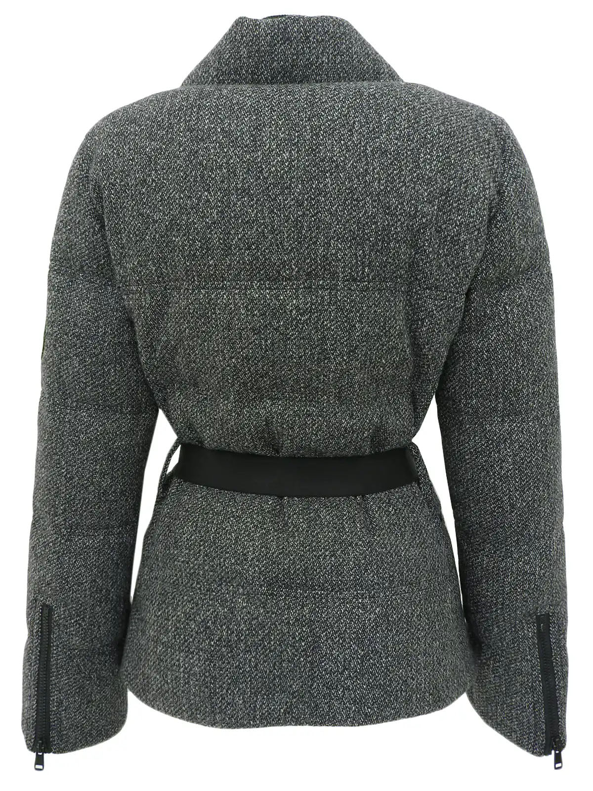Logo Zip Down Jacket Gray