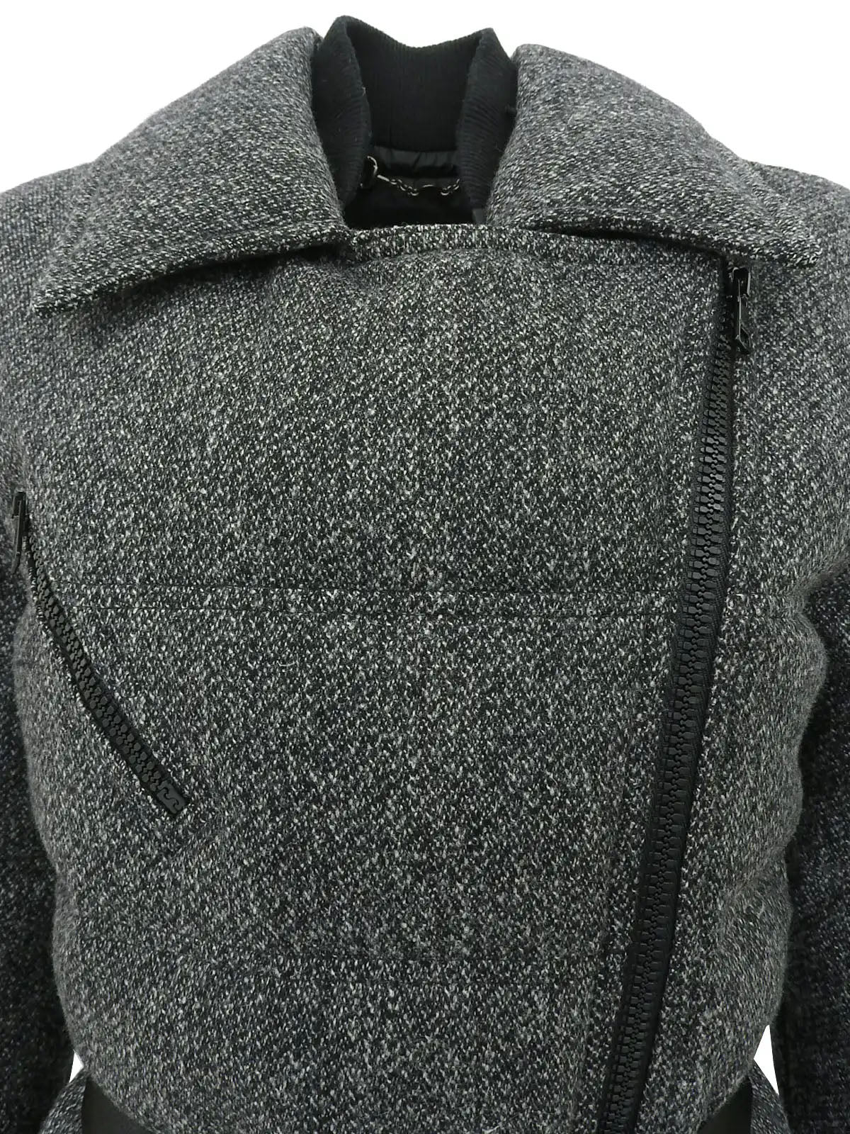 Logo Zip Down Jacket Gray