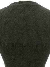Cashmere CC mark button short sleeve knit in khaki gray