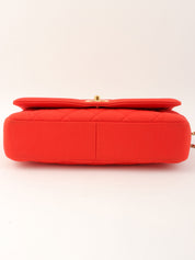 2014年頃製 コットンダイアナフラップチェーンショルダーバッグ レッド