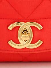 2014年頃製 コットンダイアナフラップチェーンショルダーバッグ レッド