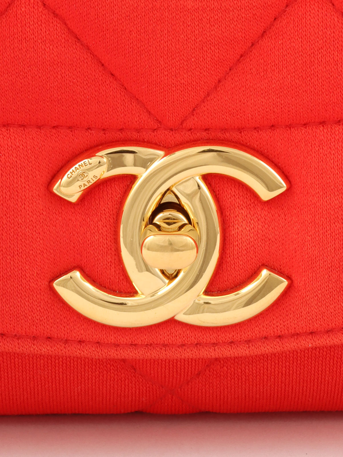 2014年頃製 コットンダイアナフラップチェーンショルダーバッグ レッド