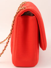 2014年頃製 コットンダイアナフラップチェーンショルダーバッグ レッド