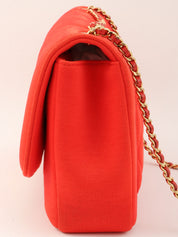 2014年頃製 コットンダイアナフラップチェーンショルダーバッグ レッド