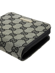 キャンバスGGパターンロゴプレートウォレット　グレー／ブラック