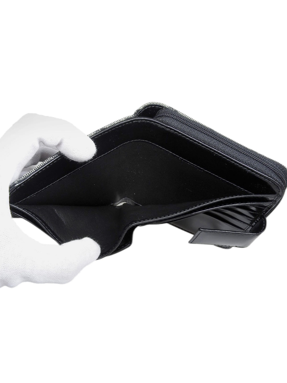 灰色/黑色帆布 GG 图案徽标牌钱包