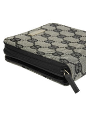 キャンバスGGパターンロゴプレートウォレット　グレー／ブラック