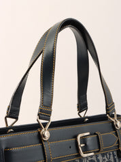 トロッターパターンハンドバッグ ネイビー