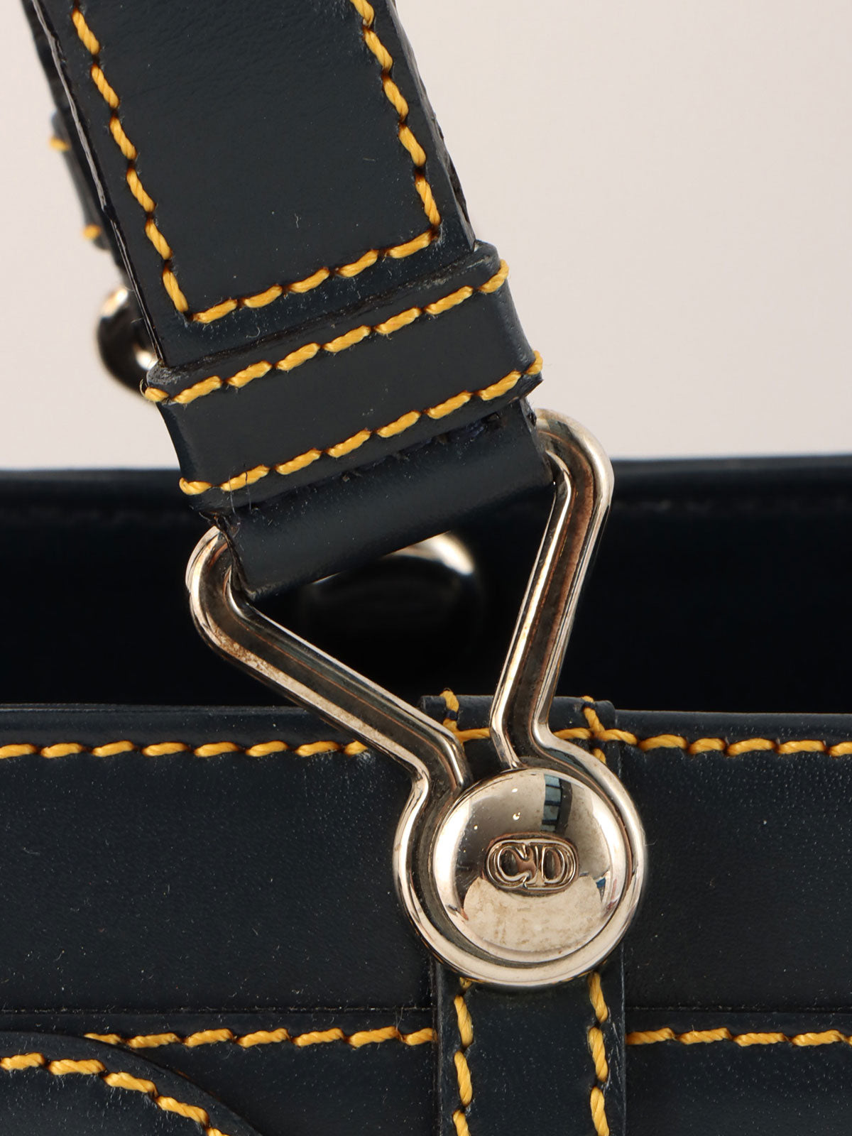 トロッターパターンハンドバッグ ネイビー