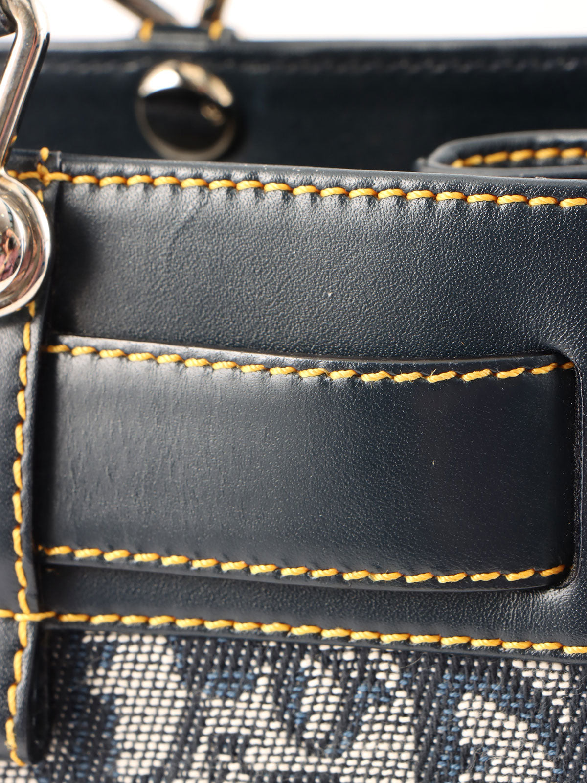 トロッターパターンハンドバッグ ネイビー