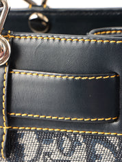 トロッターパターンハンドバッグ ネイビー