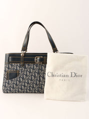 トロッターパターンハンドバッグ ネイビー