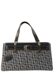 トロッターパターンハンドバッグ ネイビー