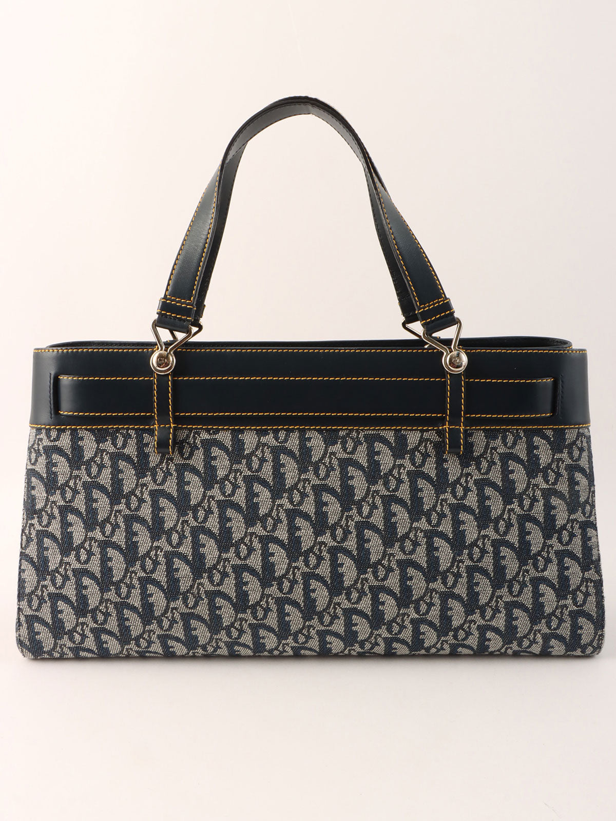 トロッターパターンハンドバッグ ネイビー