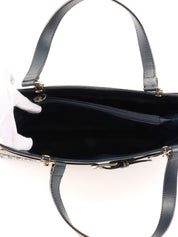 トロッターパターンハンドバッグ ネイビー