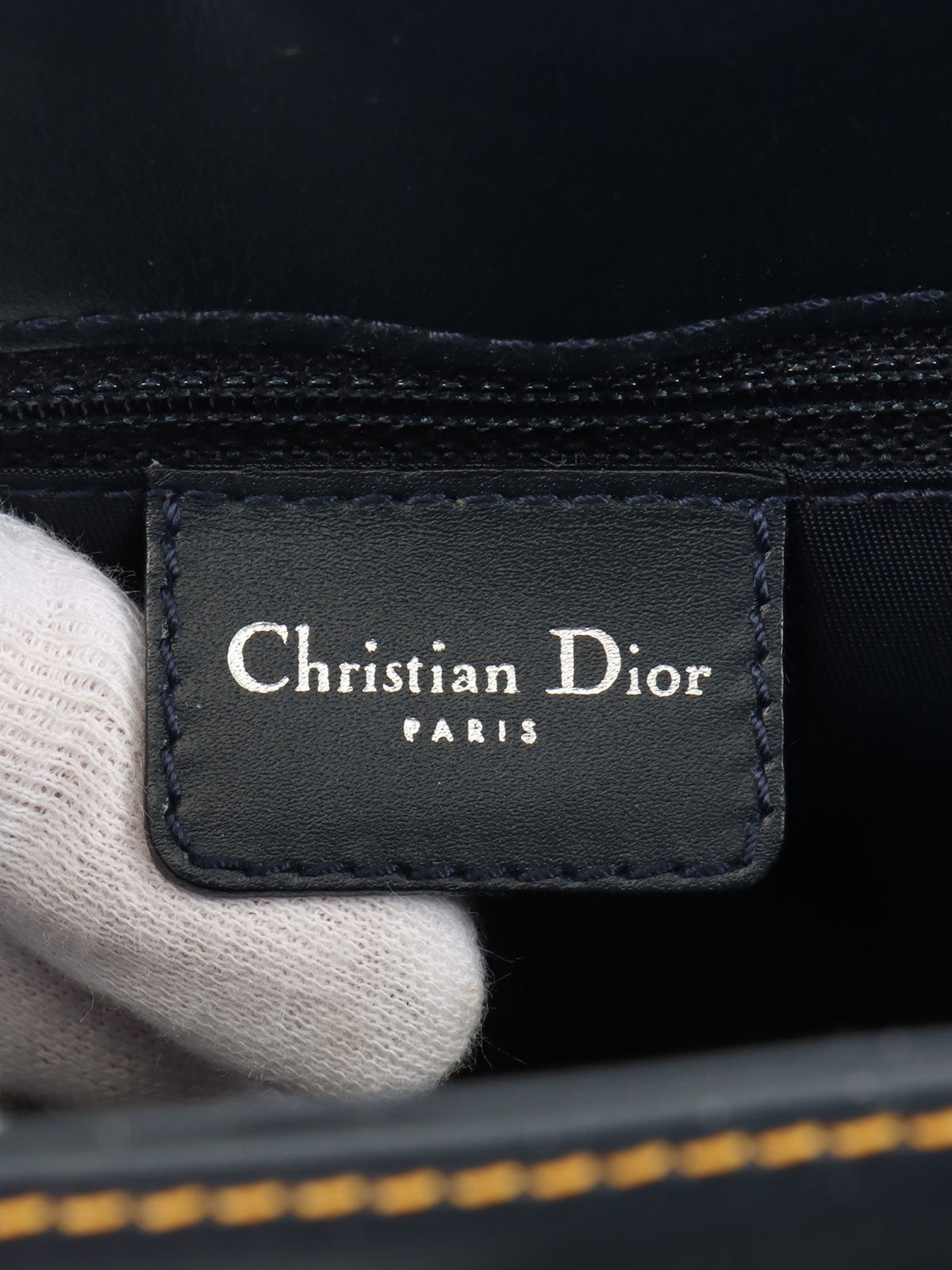 トロッターパターンハンドバッグ ネイビー