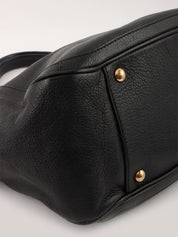 Gancini Plate Chain Shoulder Bag in Black