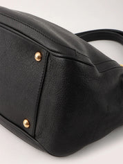 Gancini Plate Chain Shoulder Bag in Black