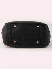 Gancini Plate Chain Shoulder Bag in Black