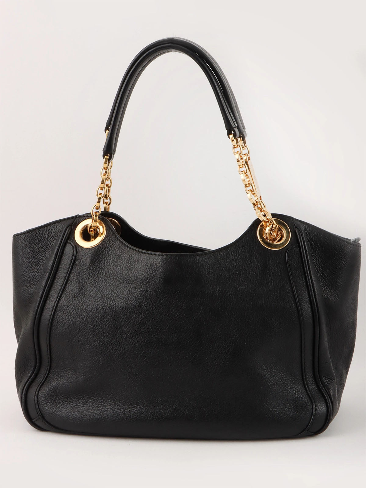 ガンチーニプレートチェーンショルダーバッグ ブラック