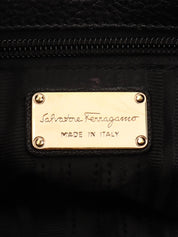 Gancini Plate Chain Shoulder Bag in Black
