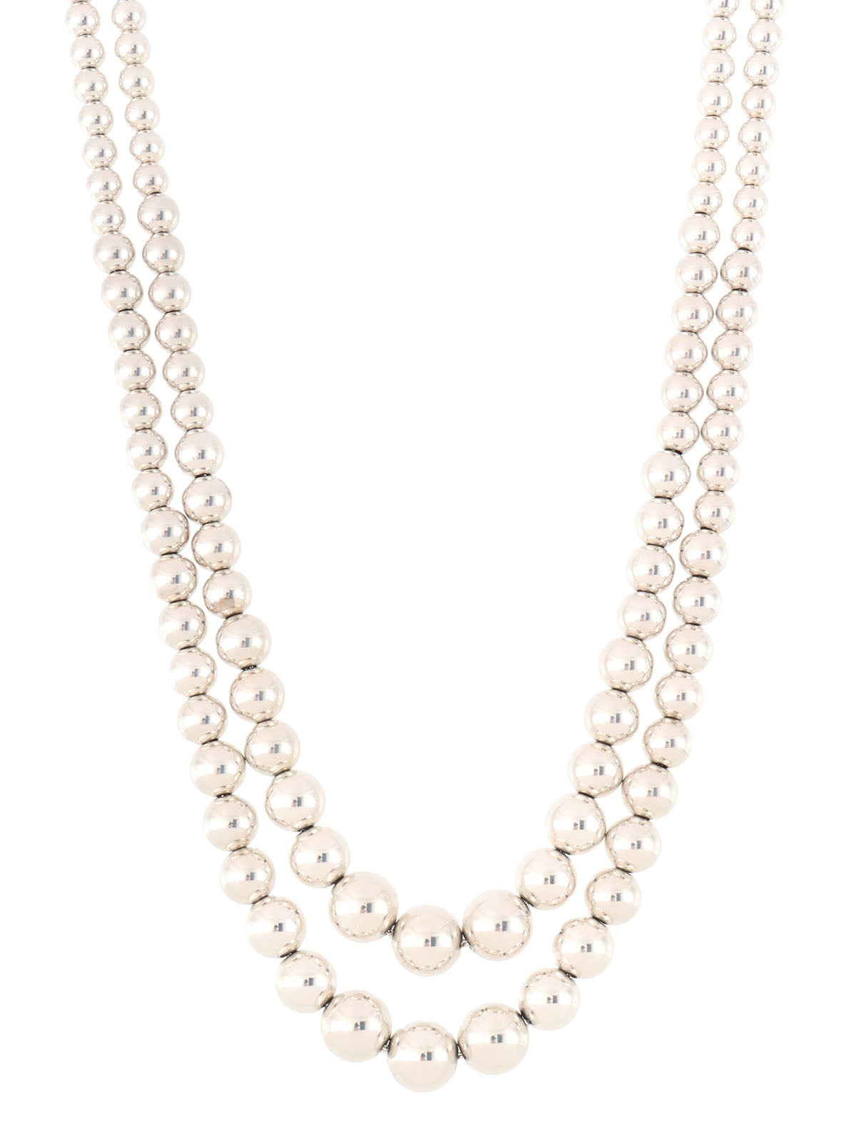 925 Double Hardware Ball Necklace Silver