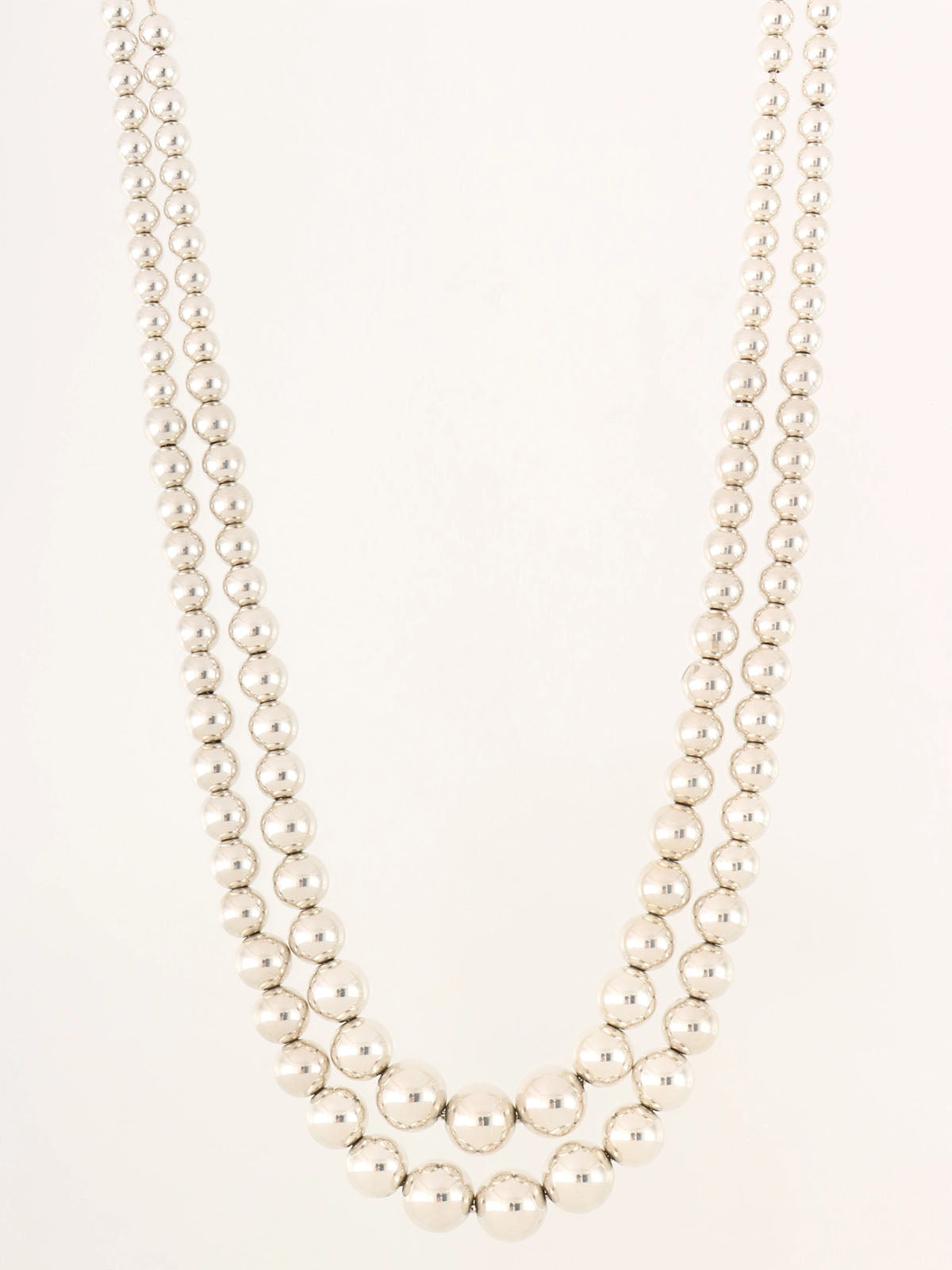 925 Double Hardware Ball Necklace Silver