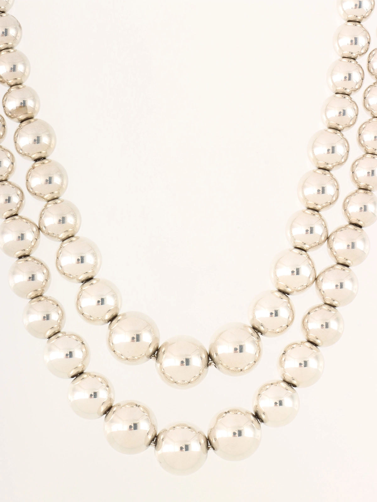 925ダブルハードウェアボールネックレス シルバー