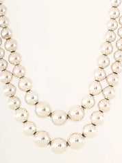 925ダブルハードウェアボールネックレス シルバー