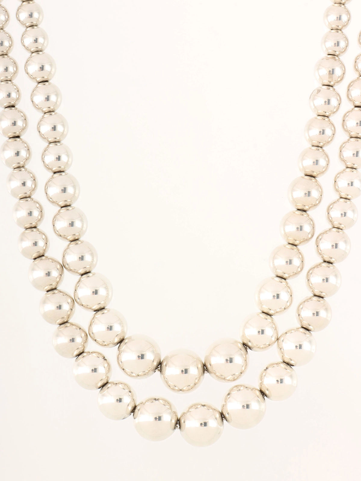 925ダブルハードウェアボールネックレス シルバー