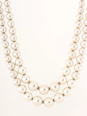 925ダブルハードウェアボールネックレス シルバー