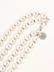 925 Double Hardware Ball Necklace Silver