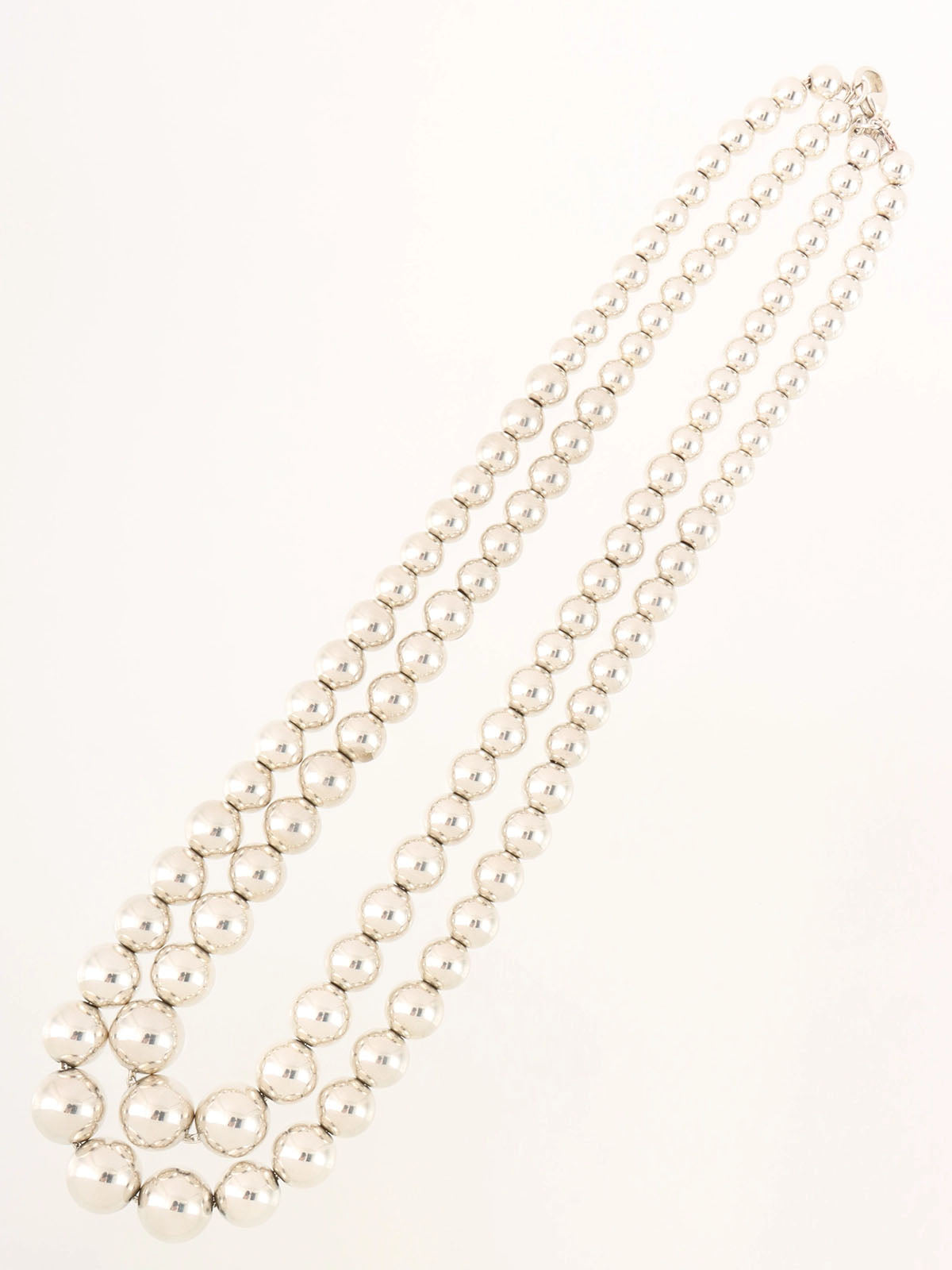 925ダブルハードウェアボールネックレス シルバー