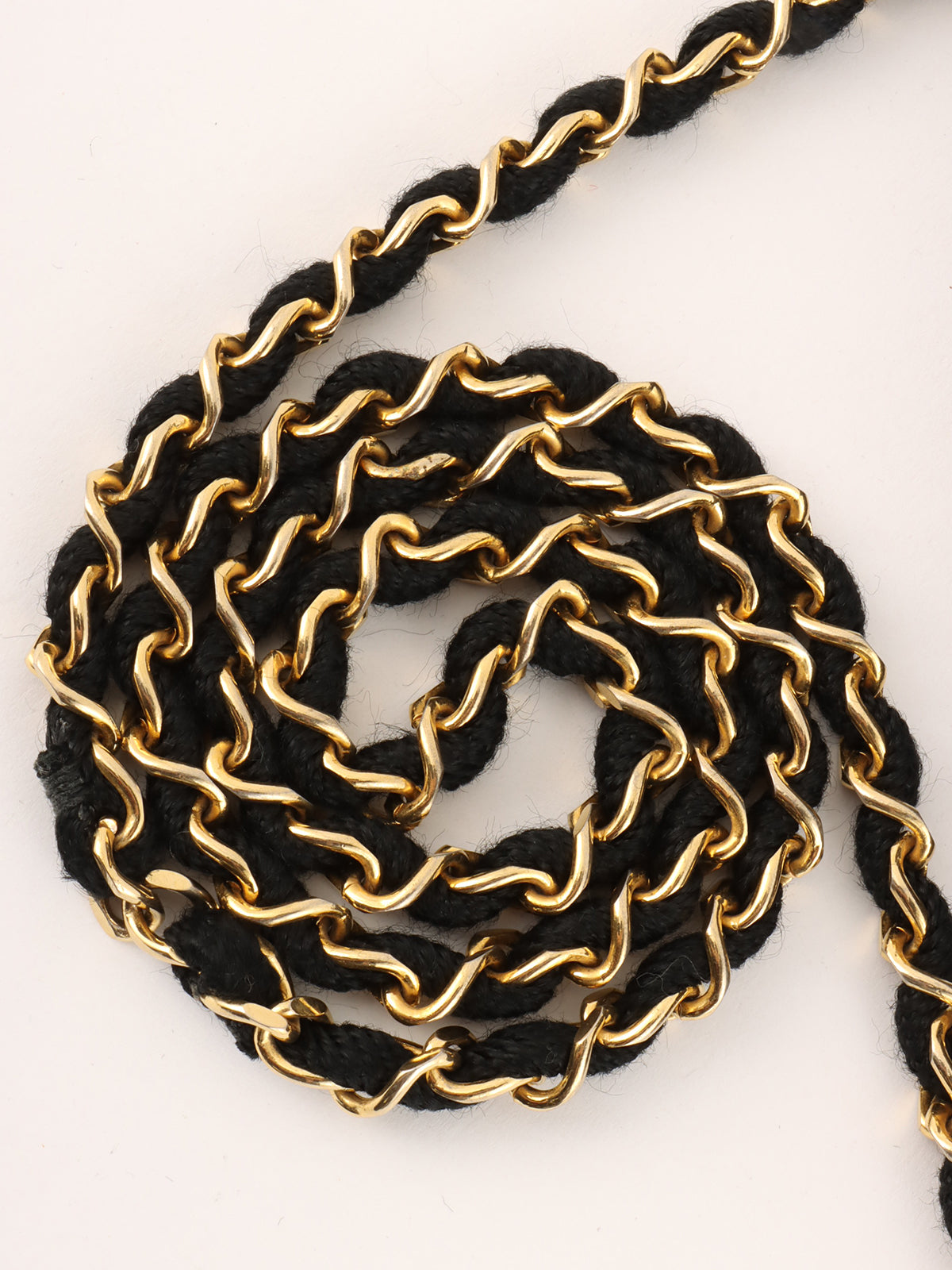 1985-1990 Silk Satin CC Mark Plate Chain Bag in Black