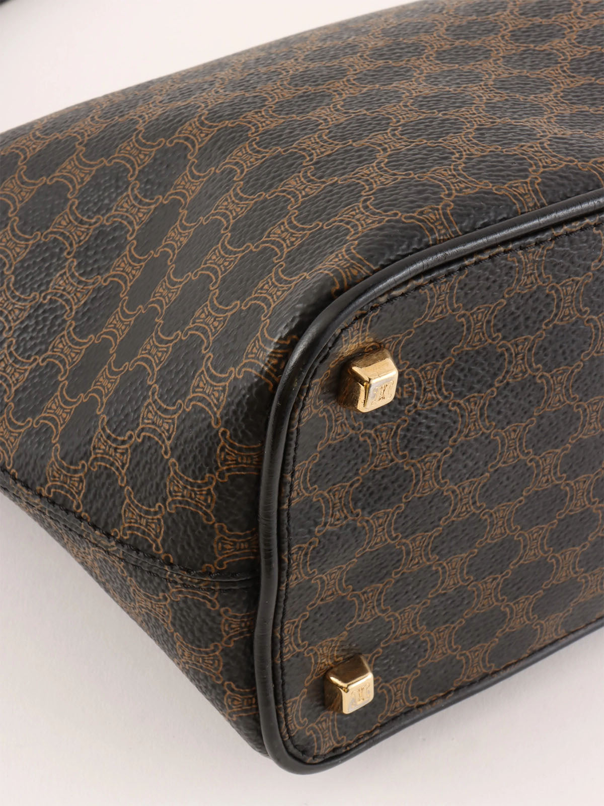 マカダムパターンハンドバッグ ブラウン