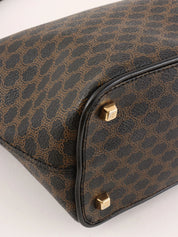 マカダムパターンハンドバッグ ブラウン