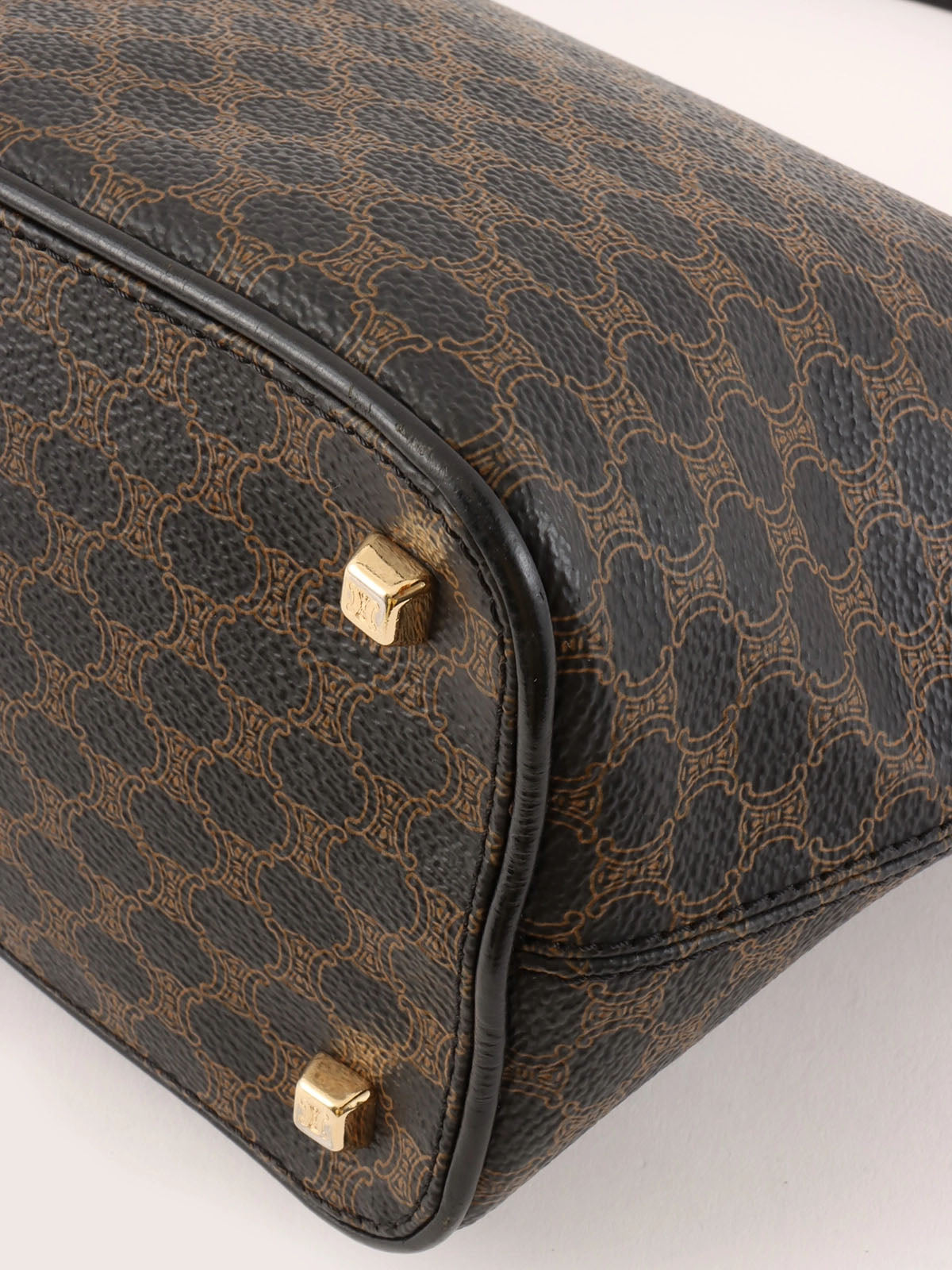 マカダムパターンハンドバッグ ブラウン