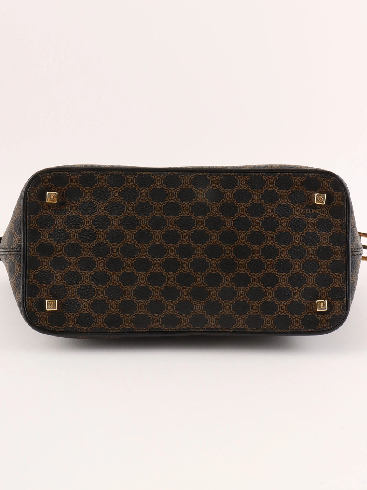 Brown Macadam Pattern Handbag