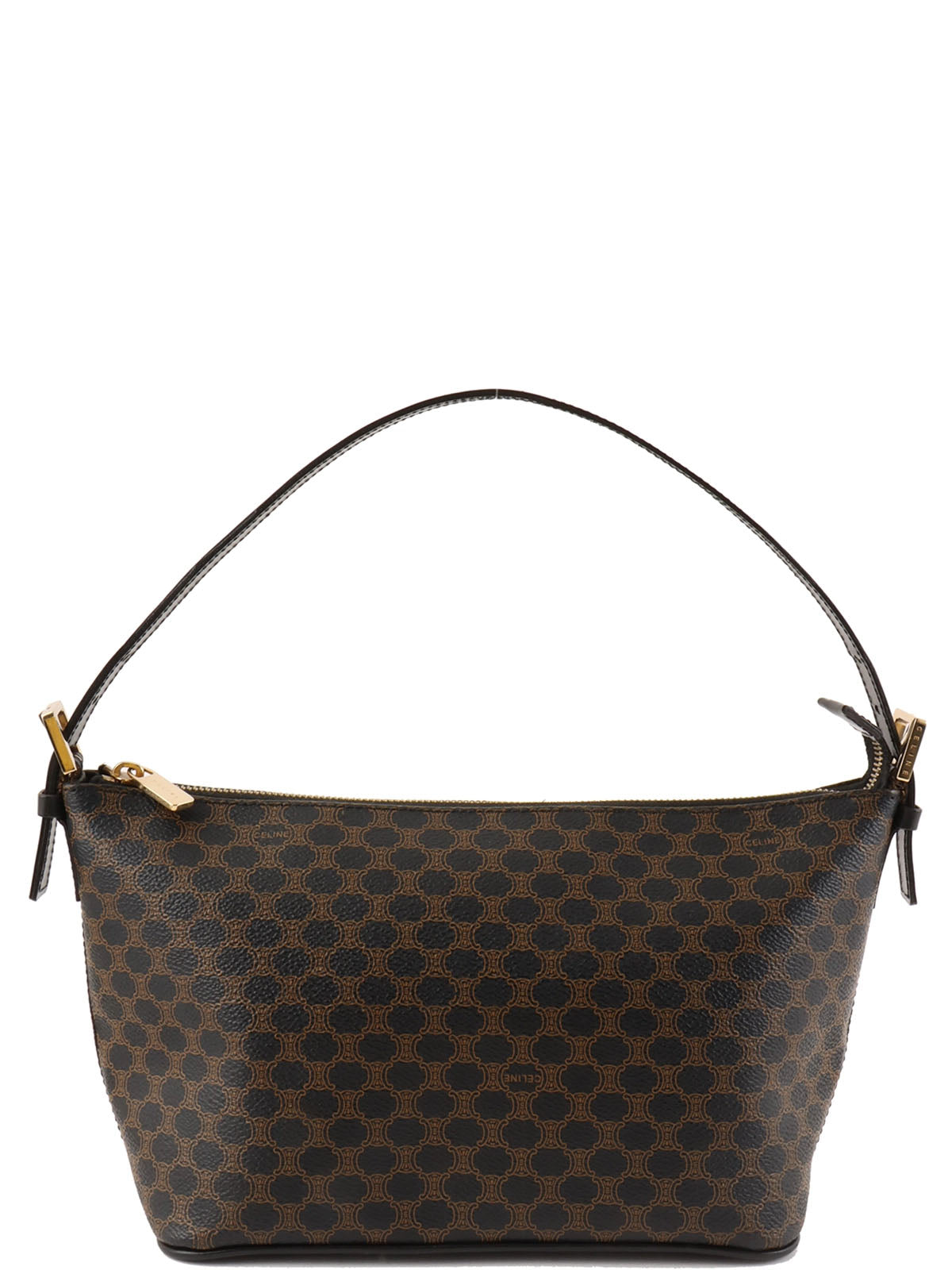 マカダムパターンハンドバッグ ブラウン