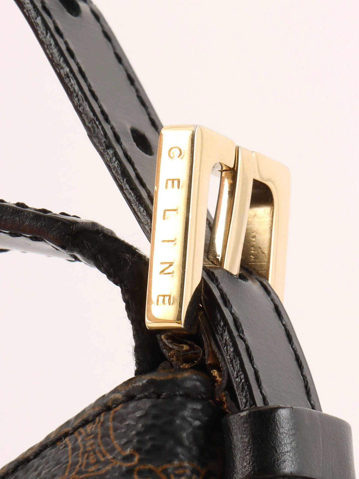 Brown Macadam Pattern Handbag