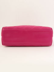 1992 Matelasse Stitch CC Turnlock Shoulder Bag in Fuchsia Pink