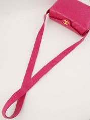 1992 Matelasse Stitch CC Turnlock Shoulder Bag in Fuchsia Pink