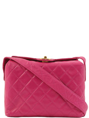 1992 Matelasse Stitch CC Turnlock Shoulder Bag in Fuchsia Pink