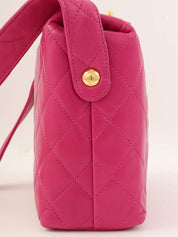 1992 Matelasse Stitch CC Turnlock Shoulder Bag in Fuchsia Pink