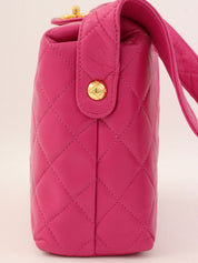 1992 Matelasse Stitch CC Turnlock Shoulder Bag in Fuchsia Pink