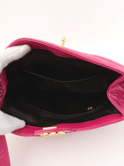 1992 Matelasse Stitch CC Turnlock Shoulder Bag in Fuchsia Pink