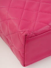 1992 Matelasse Stitch CC Turnlock Shoulder Bag in Fuchsia Pink