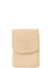 Circa 2000 Caviar Skin CC Mark Stitch Cigarette Case, Ivory