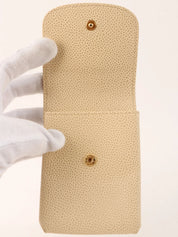 Circa 2000 Caviar Skin CC Mark Stitch Cigarette Case, Ivory